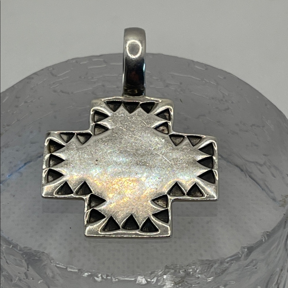 Delbert Delgarito Sterling Native American Navajo Cross Pendant